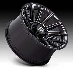 XD Series XD867 Specter Gloss Black Milled Custom Truck Wheels 2